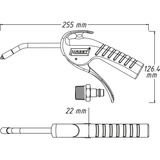 Hazet Ausblaspistole 9040P-3, Ausblas-Werkzeug schwarz/blau