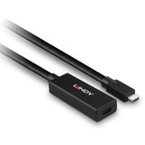 Lindy USB 3.2 Gen 2 Aktivverlängerungskabel, USB-C Stecker > USB-C Buchse schwarz, 5 Meter