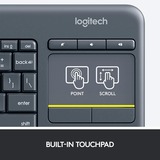 Logitech Wireless Touch Keyboard K400 Plus, Tastatur schwarz, DE-Layout