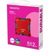 ADATA SD620 512 GB, Externe SSD rot, Micro-USB-B 3.2 Gen 2 (10 Gbit/s)