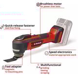 EINHELL Professional Akku-Multifunktions-Werkzeug TP-MG 18 Li BL-Solo, 18Volt rot/schwarz, ohne Akku und Ladegerät, inkl. Zubehör