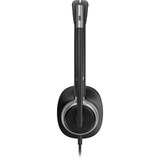 HP Poly Mission 615 Mono-USB-Headset (kabelgebunden) BULK schwarz, USB Type-C und Type-A, Kunstleder-Ohrpolster (Oberflächenmaterial)