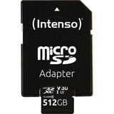 Intenso UHS-I Professional 512 GB microSDXC, Speicherkarte schwarz, UHS-I U3, Class 10