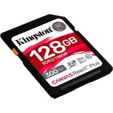 Kingston Canvas React Plus 128 GB SDXC, Speicherkarte schwarz, UHS-II U3, Class 10, V90