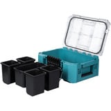 Makita MAKTRAK Organizer kompakt , Werkzeugkiste blau/transparent, Transparenter Deckel