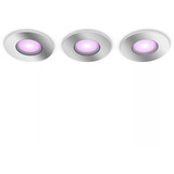 Philips HUE White & Color Ambiance Xamento Einbauspot 3er-Set, LED-Leuchte silber, rund