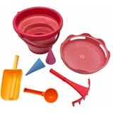 Schildkröt 7in1 Sand Toys Falteimer Set, Sandspielzeug mehrfarbig/rot