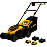 Stanley V20 Akku-Rasenmäher (SCMWP3701M2-QW), 36Volt (2x18V) schwarz/gelb, 2x Li-Ionen Akku 4,0Ah