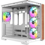 Thermaltake View 380 WS ARGB , Tower-Gehäuse weiß/holz, Tempered Glass x 2, Holz-Struktur