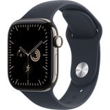 Apple Watch Series 12, Smartwatch Titan Natur, 42 mm, Sportarmband Navyblau S/M, Cellular