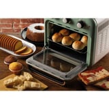 Ariete Heißluftfritteuse und Mini-Ofen 3in1 Vintage Green weiß/hellgrün, 1.350 Watt, Garraum 16 Liter, mit Sichtfenster