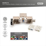 Digitus Cat.6a Keystone-Modul, geschirmt silber, 8 Stück, mit intelligentem Kabelmanager