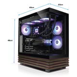 Thermaltake FTW V270WS 9060XT, Gaming-PC schwarz/holz, Windows 11 Pro