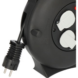 Brennenstuhl Vario-Line Kabelbox Indoor-Mini-Kabeltrommel, 3-fach mit USB schwarz, 10 Meter, USB-A