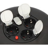 Brennenstuhl Vario-Line Kabelbox Indoor-Mini-Kabeltrommel, 3-fach mit USB schwarz, 10 Meter, USB-A