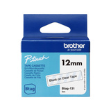 Brother Schriftband Btag-131 12mm, schwarz auf transparent, nicht laminiert