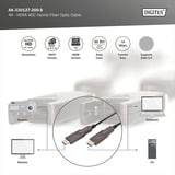 Digitus HDMI / Micro HDMI AOC Hybrid Glasfaserkabel, UHD 4K schwarz, 20 Meter, abnehmbare Stecker