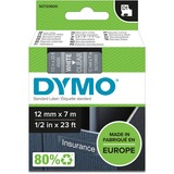 Dymo D1 ORIGINAL Schriftband, weiß auf transparent, 12mm x 7m S0720600