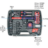 KWB Werkzeugkoffer Grundausstattung, 65-teilig, Werkzeug-Set grau/blau
