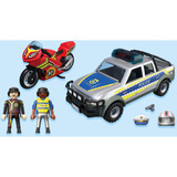 PLAYMOBIL 71875 City Action Verfolgungsjagd mit Polizei Pick-Up, Konstruktionsspielzeug 