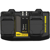 Stanley V20 Zweischacht-Schnell-Ladegerät (18V / 4A) für V20 Akkus schwarz/gelb