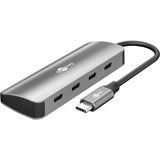 goobay Goobay Slim 4-Port USB-Hub Typ-C grau