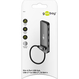 goobay Goobay Slim 4-Port USB-Hub Typ-C grau