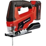 EINHELL Power X-Change Akku-Stichsäge TC-JS 18 Li, 18Volt rot/schwarz, Li-Ionen Akku 2,5Ah, Koffer E-Box Basic