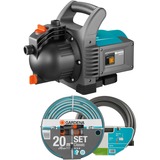 GARDENA Set Classic Gartenpumpe 3500/4 schwarz/türkis, 800 Watt, inkl. Schlauch und Anschlüsse