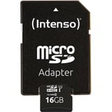 Intenso UHS-I Performance 16 GB microSDXC, Speicherkarte schwarz, UHS-I U1, Class 10