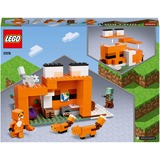 LEGO 21178 Minecraft Die Fuchs-Lodge, Konstruktionsspielzeug Spielzeug für Kinder ab 8 Jahren mit Figuren von ertrunkenem Zombie und Tieren, Kinderspielzeug