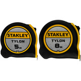Stanley Tylon-Bandmaß Doppelpack, 5 Meter + 8 Meter schwarz/gelb, 2-teilig