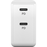 goobay USB-C Dual-Schnellladegerät 36 Watt, PD weiß, 2x USB-C, Power Delivery