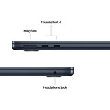 Apple MacBook Air 34,5 cm (13,6") 2025 CTO, Notebook schwarz, 24 GB, 512 GB (512 GB SSD), M4, MacOS, Amerikanisch