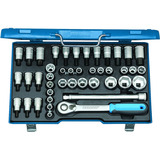 GEDORE Steckschlüssel-Satz 1/2" 42-tlg (ITX 19 INU-20) blau, Für Innen- und Außen-TX Schrauben und Innensechskantschrauben