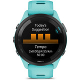 Garmin Forerunner 265, Smartwatch türkis/schwarz, 46 mm, Silikon-Armband