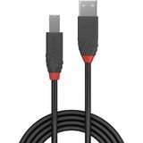 Lindy USB 2.0 Typ A an B Kabel, Anthra Line schwarz, 2m