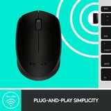 Logitech B170 Wireless, Maus schwarz, 3 Tasten, für Links- und Rechtshänder, kompatibel mit PC/Mac