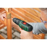 Bosch Heimwerken & Garten Akku-Schlagbohrschrauber EasyImpact 1200 + Bit- und Bohrer-Set grün/schwarz, 2x Li-Ionen Akku 1,5Ah, Koffer