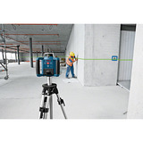 Bosch Rotationslaser GRL 300 HVG Professional, mit Halterung blau/schwarz, grüne Laserlinie, mit Laser-Empfänger LR 1, im Koffer