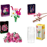 Botanicals Rosa Blumenstrauß Bundle (mit Vase), Konstruktionsspielzeug