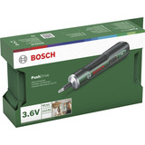 Bosch Heimwerken & Garten Akkuschrauber PushDrive 3,6Volt grün, mit 32-teiligem Schrauberbit-Set