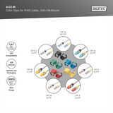 Digitus Farbclips für Patchkabel - Gemischt (je 20 Stück), Kabelclip mehrfarbig, 100 Stück
