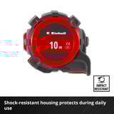 EINHELL Bandmaß, 10 Meter schwarz/rot