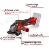 EINHELL Power X-Change Akku-Winkelschleifer TC-AG 18/115 Li-Solo, 18Volt rot/schwarz, ohne Akku und Ladegerät