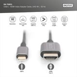 Digitus USB-C Adapterkabel USB-C > HDMI A, 4K @ 30HZ schwarz, 1,8 Meter