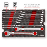 EINHELL Gabelringschlüssel-Set,  in E-Case-Einleger, Werkzeug-Set 19-teilig