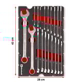 EINHELL Gabelringschlüssel-Set,  in E-Case-Einleger, Werkzeug-Set 19-teilig