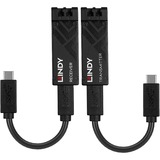 Lindy Fibre Optic USB 3.2 Typ C Extender, Verlängerungskabel schwarz, max. Reichweite 100 Meter