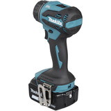 Makita Akku-Bohrschrauber mit Wechselkopfsystem DDF491RTJ, 18Volt blau/schwarz, 2x Li-Ionen Akku 5,0Ah, mit vier verschiedenen Aufsätzen, im Koffer